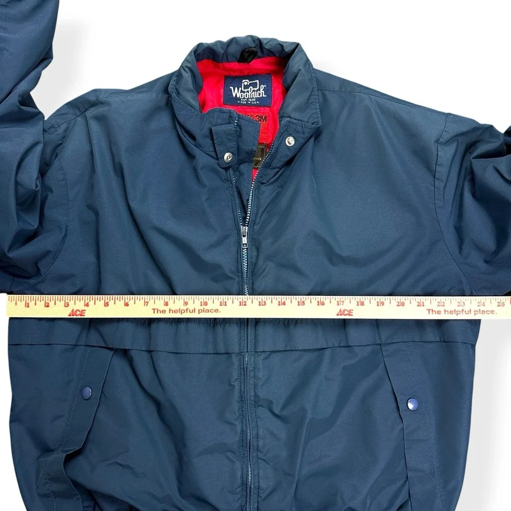 Vintage Woolrich Mens 3M Thintech Lined Bomber Jacket Size Large Navy Blue USA - Picture 10 of 14